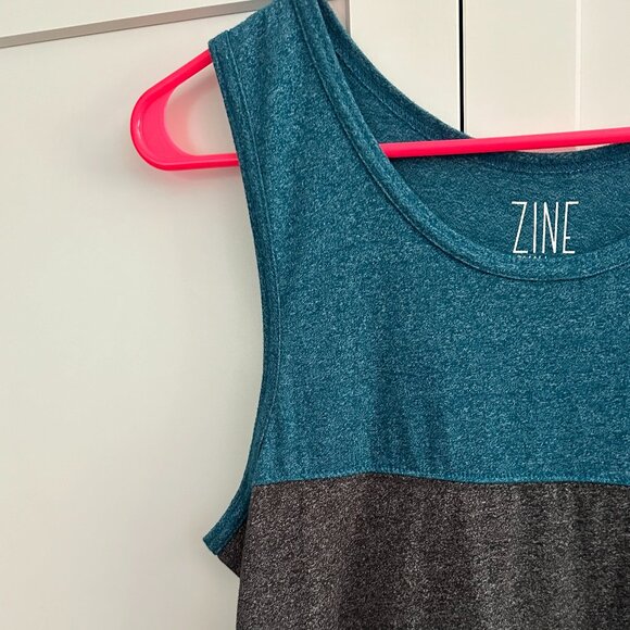 Zine Athletic Womens Tank Top, Size: Small, Grey/Turquoise, Like New - Picture 4 of 6
